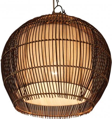 II. Wahl Deckenlampe / Deckenleuchte, in Bali handgemacht aus Naturmaterial, Rattan, Baumwolle - Modell Camilio  - 34x37x37 cm 