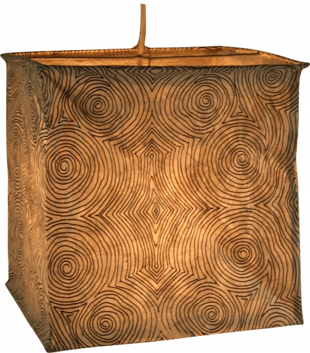 Quadratische Papier Hngelampe, Papierlampenschirm Annapurna, handgeschpftes Papier - wei/Muster - 25x24x24 cm 