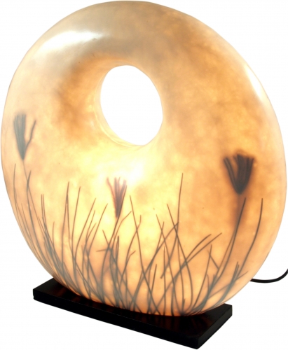 II. Choice table lamp/table lamp, handmade in Bali, fiberglass with inlaid grasses - model Figuera - 50x47x20 cm 