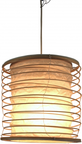 Faltbarer Lampenschirm/Deckenlampe/Deckenleuchte Malai 30, handgemacht in Bali, Baumwolle - wei - 30x25x25 cm 