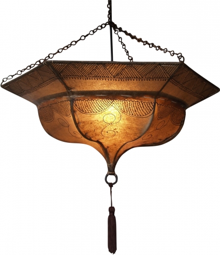 Henna - Leather ceiling lamp/ceiling light - Tuareg white - 20x50x50 cm 