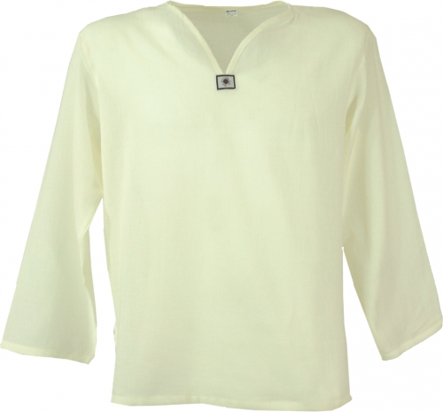 Yoga shirt, Goa shirt, lightweight casual shirt, slip-on shirt - natural white