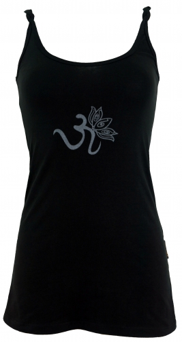Yoga-Top aus Bio-Baumwolle OM - schwarz