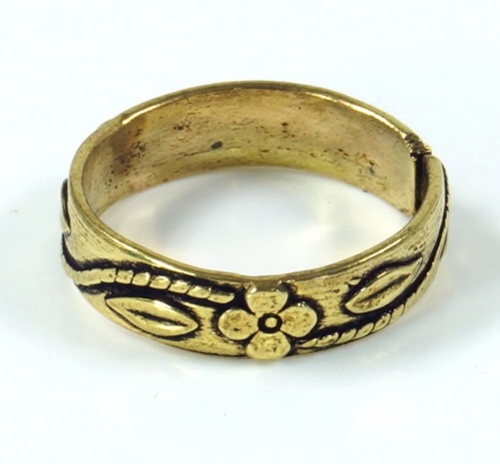 Brass toe ring, Goa jewelry - gold - 0,5 cm 2 cm