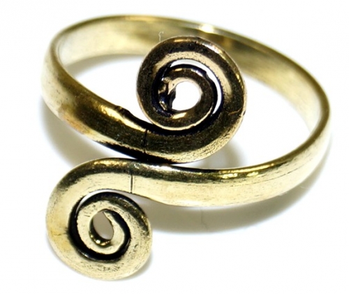 Brass toe ring, Goa jewelry gold - model 1 - 1 cm 1,5 cm