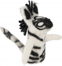 Handmade felt finger puppet - Zebra 2
