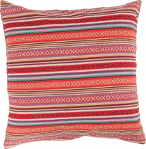 Boho style pillowcase, woven ethnic pillowcase - red