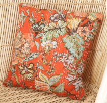 Cushion cover, cushion cover with ethno pattern `Paradies` - oran..
