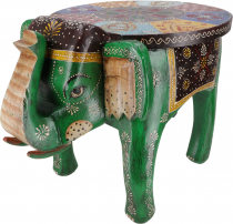 Vintage stool, elephant shaped flower bench - green