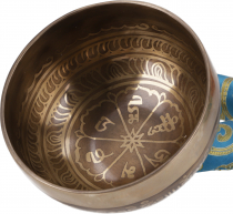 Tibetan singing bowl with mantra design, traditional singing bowl..