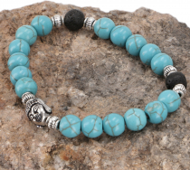 Mala bracelet, hand mala with semi-precious stones - turquoise