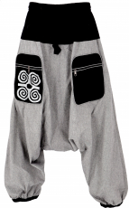 Harem pants, harem pants, bloomers, aladdin pants - gray/black