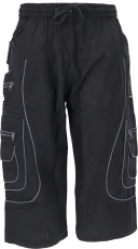 3/4 Yoga pants, Goa pants, Goa shorts, men shorts - black
