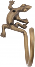 Boho wall hook, bronze coat hook gecko - right side