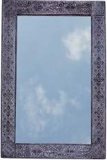 Handmade mirror - antique white ethno 120*80 cm