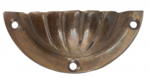 Door handle, fitting in classic shell shape, brass - Model 2