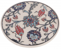 Oriental ceramic coaster, round coaster with mandala motif - patt..