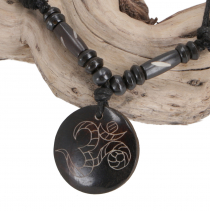 Ethno amulet, Tibet necklace, Tibet jewelry - OM round