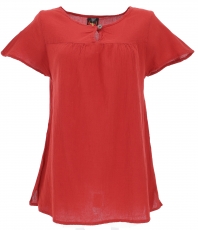 Boho blouse, blouse shirt, summer blouse - rust red