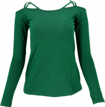 Goa Shirt, Boho Shirt - smaragdgrün