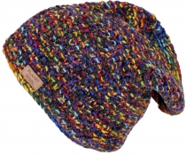 Beanie cap, colorful knitted cap, Nepal cap - colorful