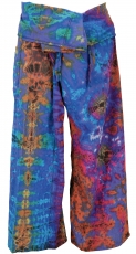 Batik Thai cotton fisherman pants, wrap pants, yoga pants - blue/..