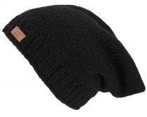 Beanie hat, Nepal knitted cap - black
