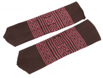 Psytrance arm warmers with print - brown