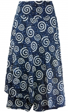Ethno culottes, Boho maxi skirt, Khadi summer skirt - indigo blue..