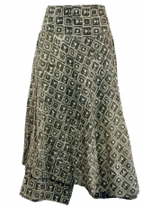 Ethno culottes, Boho maxi skirt, Khadi summer skirt - grey