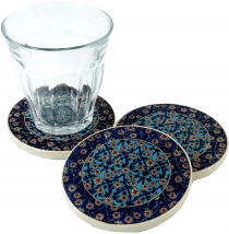 Oriental ceramic coaster, round coaster for glasses and cups with..