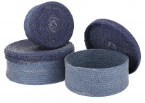 Round tin, box made of recycled paper, storage in three sizes