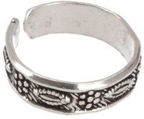 Silver toe ring, Indian toe ring, open ring - Meander 7