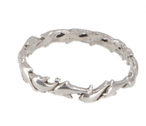 Delicate silver ring with dolphin meander