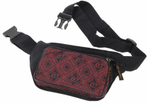 Fabric sidebag fanny pack, goa fanny pack - black/red