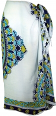 Bali sarong, wall hanging, wrap skirt, sarong dress - white/blue
