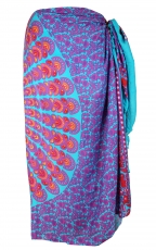 Bali sarong, wall hanging, wrap skirt, sarong dress - blue/pink