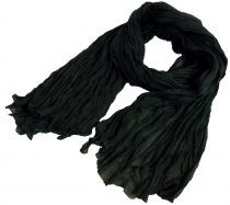 Indian cotton scarf, scarf, crinkle scarf - black