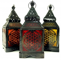 Orientalische Metall/Glas Laterne in marrokanischem Design, Windl..