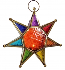 Orientalischer Glas Stern in marrokanischem Design, Glas Laterne,..