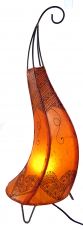 Henna lamp, leather table lamp/table lamp - Alban - orange