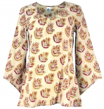 Hippie blouse, boho long sleeve blouse with trumpet sleeves - van..