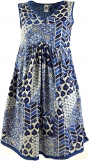 Mini Dress, Boho Tunic Dress, Block Print Tunic - indigo