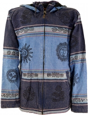 Goa jacket, ethnic hooded jacket - blue
