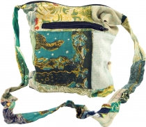 Boho shoulder bag, patchwork bag - green