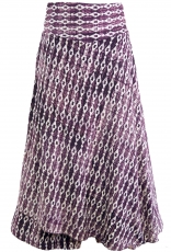 Ethno culottes, boho maxi skirt, khadi summer skirt - blackberry