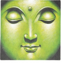 Small Buddha on canvas 40*40 cm - motif 18