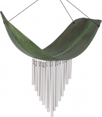 Aluminium wind chime, exotic wind chime - palm leaf green