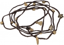 Macrameee chain, transformable boho chain, bracelet - dark brown