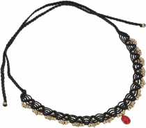 Macramé chain bead, hippie boho chain - black